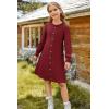 imageGRACE KARIN Girls Ribbed Knitted Sweater Dress Long Sleeve Casual Fall Winter Dress with Belt Size 514 YearsRed