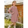 imageGRACE KARIN Girls Ribbed Knitted Sweater Dress Long Sleeve Casual Fall Winter Dress with Belt Size 514 YearsSalmon Pink