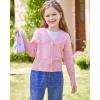 imageGRACE KARIN Girls VNeck Cardigan Button Up Knit Uniform Sweaters Size 512Pink