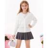 imageGRACE KARIN Girls VNeck Cardigan Button Up Knit Uniform Sweaters Size 512White