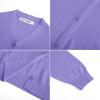 imageGRACE KARIN Girls VNeck Oversized Cardigan Fashion Batwing Sleeve Sweater 512YPurple