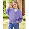 imageGRACE KARIN Girls VNeck Oversized Cardigan Fashion Batwing Sleeve Sweater 512YPurple