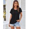 imageGRACE KARIN Womens Casual Work T Shirts Crew Neck Short Sleeve Blouse 2025 Summer Dressy Blouses Trendy OutfitsBlack