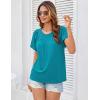 imageGRACE KARIN Womens Casual Work T Shirts Crew Neck Short Sleeve Blouse 2025 Summer Dressy Blouses Trendy OutfitsBlue Green