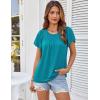 imageGRACE KARIN Womens Casual Work T Shirts Crew Neck Short Sleeve Blouse 2025 Summer Dressy Blouses Trendy OutfitsBlue Green