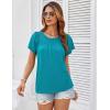 imageGRACE KARIN Womens Casual Work T Shirts Crew Neck Short Sleeve Blouse 2025 Summer Dressy Blouses Trendy OutfitsBlue Green