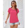 imageGRACE KARIN Womens Casual Work T Shirts Crew Neck Short Sleeve Blouse 2025 Summer Dressy Blouses Trendy OutfitsCherry Red