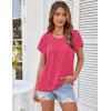 imageGRACE KARIN Womens Casual Work T Shirts Crew Neck Short Sleeve Blouse 2025 Summer Dressy Blouses Trendy OutfitsCherry Red