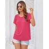 imageGRACE KARIN Womens Casual Work T Shirts Crew Neck Short Sleeve Blouse 2025 Summer Dressy Blouses Trendy OutfitsCherry Red