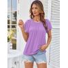 imageGRACE KARIN Womens Casual Work T Shirts Crew Neck Short Sleeve Blouse 2025 Summer Dressy Blouses Trendy OutfitsPurple