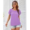 imageGRACE KARIN Womens Casual Work T Shirts Crew Neck Short Sleeve Blouse 2025 Summer Dressy Blouses Trendy OutfitsPurple