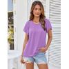 imageGRACE KARIN Womens Casual Work T Shirts Crew Neck Short Sleeve Blouse 2025 Summer Dressy Blouses Trendy OutfitsPurple