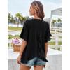 imageGRACE KARIN Womens Ruffle Tops Summer Casual Crew Neck Short Sleeve Blouses Loose Fit T Shirts Tunic Tops for LeggingsBlack