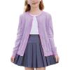 imageGRACE KARIN Girls Cardigan Sweater Long Sleeve Crewneck Knit School Uniform Sweater for Girls 512 YearsPurple