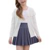 imageGRACE KARIN Girls Knit Cardigan Sweater Long Sleeve Ruffle Layered Lightweight Open Front Shrug Kids Casual Overwear 612White