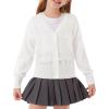 imageGRACE KARIN Girls VNeck Cardigan Button Up Knit Uniform Sweaters Size 512White