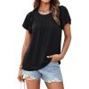 imageGRACE KARIN Womens Casual Work T Shirts Crew Neck Short Sleeve Blouse 2025 Summer Dressy Blouses Trendy OutfitsBlack