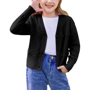 imageGRACE KARIN Girls VNeck Cardigan Button Up Knit Uniform Sweaters Size 512Black