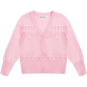imageGRACE KARIN Girls VNeck Cardigan Button Up Knit Uniform Sweaters Size 512Pink