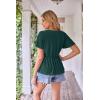 imageGRACE KARIN 2024 Womens Summer Tops Wrap V Neck Eyelet Top Ruffle Sleeve Peplum Casual T ShirtsDark Green Blue