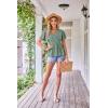 imageGRACE KARIN 2024 Womens Summer Tops Wrap V Neck Eyelet Top Ruffle Sleeve Peplum Casual T ShirtsGreen