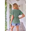 imageGRACE KARIN 2024 Womens Summer Tops Wrap V Neck Eyelet Top Ruffle Sleeve Peplum Casual T ShirtsGreen