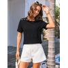 imageGRACE KARIN 2025 Womens Tops Business Casual Dressy Summer Tops Short Sleeve Hollow Out Button Work BlousesBlack