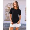 imageGRACE KARIN 2025 Womens Tops Business Casual Dressy Summer Tops Short Sleeve Hollow Out Button Work BlousesBlack