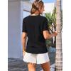 imageGRACE KARIN 2025 Womens Tops Business Casual Dressy Summer Tops Short Sleeve Hollow Out Button Work BlousesBlack