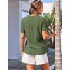 imageGRACE KARIN 2025 Womens Tops Business Casual Dressy Summer Tops Short Sleeve Hollow Out Button Work BlousesOlive Green