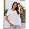 imageGRACE KARIN 2025 Womens Tops Business Casual Dressy Summer Tops Short Sleeve Hollow Out Button Work BlousesWhite