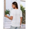 imageGRACE KARIN 2025 Womens Tops Business Casual Dressy Summer Tops Short Sleeve Hollow Out Button Work BlousesWhite