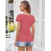 imageGRACE KARIN Womens Summer Tops Short Sleeve V Neck Striped T Shirt Casual Comfy Dressy BlousesRedwhite Stripe