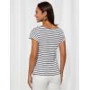 imageGRACE KARIN Womens Summer Tops Short Sleeve V Neck Striped T Shirt Casual Comfy Dressy BlousesWhiteblack Stripe