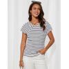 imageGRACE KARIN Womens Summer Tops Short Sleeve V Neck Striped T Shirt Casual Comfy Dressy BlousesWhiteblack Stripe