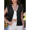 imageGRACE KARIN Womens Sweater Vest 2025 Summer Casual V Neck Cap Sleeve Button Down Sleeveless Knit TopBlack