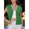 imageGRACE KARIN Womens Sweater Vest 2025 Summer Casual V Neck Cap Sleeve Button Down Sleeveless Knit TopGrass Green