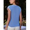 imageGRACE KARIN Womens Sweater Vest 2025 Summer Casual V Neck Cap Sleeve Button Down Sleeveless Knit TopSky Blue