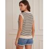 imageGRACE KARIN Womens Sweater Vest Top Striped V Neck Polo Summer Tank TopApricot