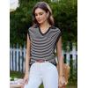 imageGRACE KARIN Womens Sweater Vest Top Striped V Neck Polo Summer Tank TopBlack