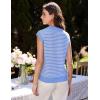 imageGRACE KARIN Womens Sweater Vest Top Striped V Neck Polo Summer Tank TopBlue