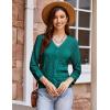 imageGRACE KARIN 2025 Womens 34 Sleeve Crochet Knit Button Down Cardigan Cropped Shrug Bolero Lightweight Sweaters TopsBright Green