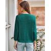 imageGRACE KARIN 2025 Womens 34 Sleeve Crochet Knit Button Down Cardigan Cropped Shrug Bolero Lightweight Sweaters TopsBright Green