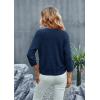 imageGRACE KARIN 2025 Womens 34 Sleeve Crochet Knit Button Down Cardigan Cropped Shrug Bolero Lightweight Sweaters TopsDark Blue