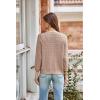 imageGRACE KARIN 2025 Womens 34 Sleeve Crochet Knit Button Down Cardigan Cropped Shrug Bolero Lightweight Sweaters TopsDeep Apricot