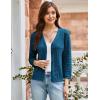 imageGRACE KARIN 2025 Womens 34 Sleeve Crochet Knit Button Down Cardigan Cropped Shrug Bolero Lightweight Sweaters TopsDenim Blue