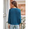 imageGRACE KARIN 2025 Womens 34 Sleeve Crochet Knit Button Down Cardigan Cropped Shrug Bolero Lightweight Sweaters TopsDenim Blue