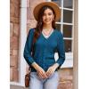 imageGRACE KARIN 2025 Womens 34 Sleeve Crochet Knit Button Down Cardigan Cropped Shrug Bolero Lightweight Sweaters TopsDenim Blue