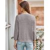 imageGRACE KARIN 2025 Womens 34 Sleeve Crochet Knit Button Down Cardigan Cropped Shrug Bolero Lightweight Sweaters TopsGray