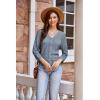 imageGRACE KARIN 2025 Womens 34 Sleeve Crochet Knit Button Down Cardigan Cropped Shrug Bolero Lightweight Sweaters TopsGray Blue